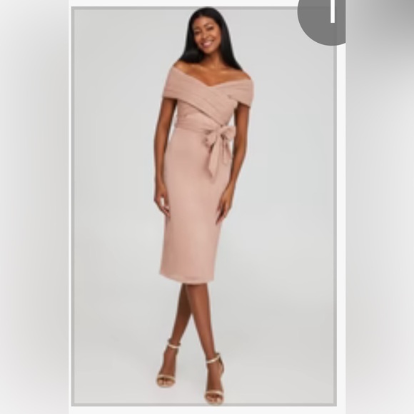 Suzy Shier Off Shoulder Wrap Dress - Picture 5 of 5